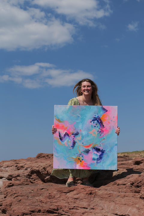 Sunshine On The Street: Original Abstract Painting