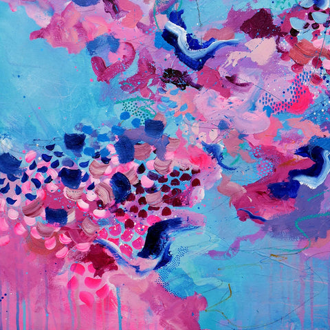 Lost In The Light Pink Sky: Original Abstract Painting