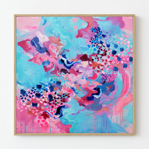 Lost In The Light Pink Sky: Original Abstract Painting